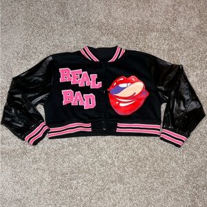 A Girl Thing Black and Pink Statement Jacket